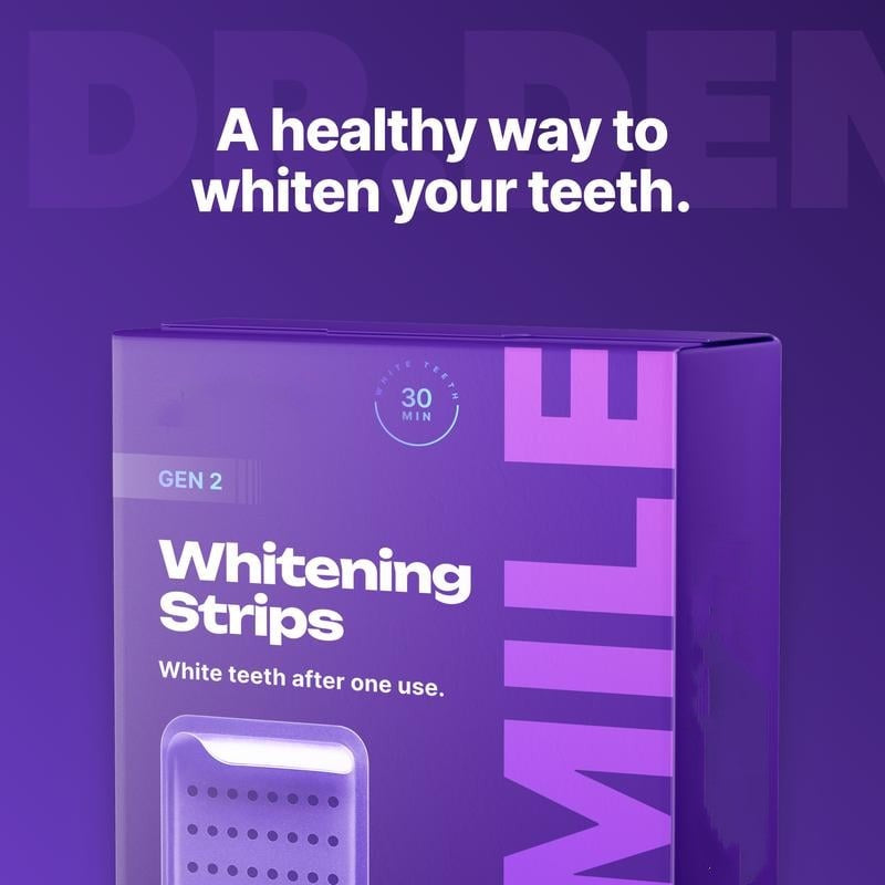 🦷Purple Teeth Whitening Strips - 21 Whitening Sessions - Safe for Enamel - Non Sensitive Teeth Whitening - Peroxide-Free