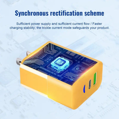 🔥Last Day Promotion - Portable Fast Charger, Type C/USB A Dual Ports Adapter,4 in 1 Fast Charging Cable & Data Sync