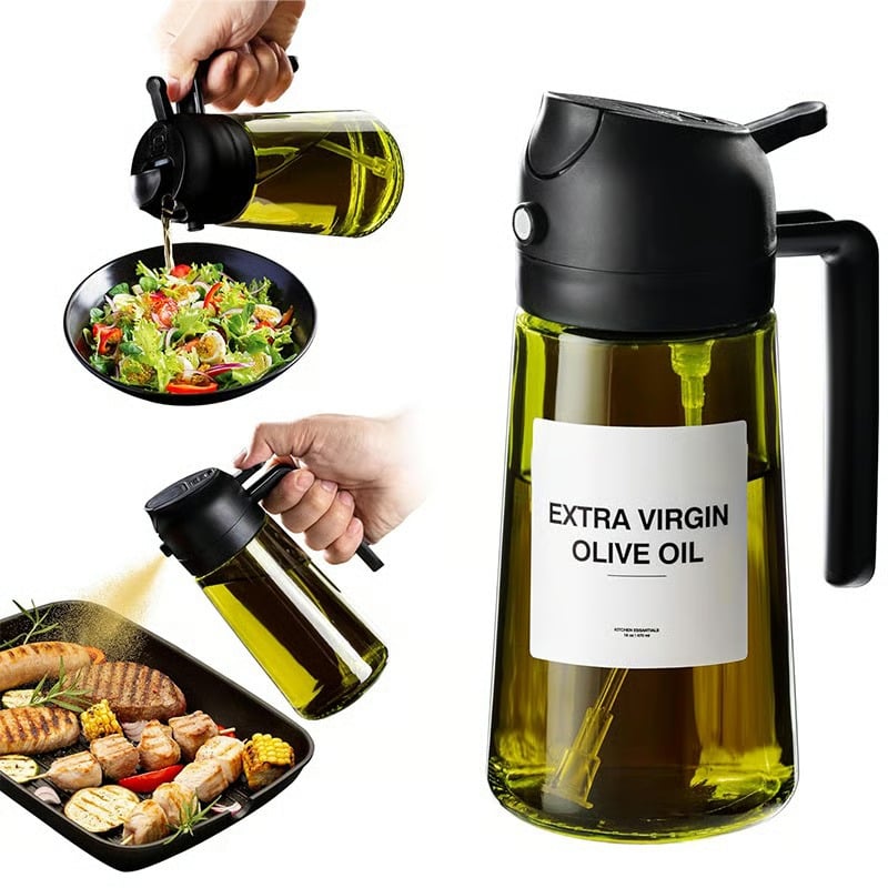 💕2 in 1 Glass Oil Sprayer & Dispenser – HealthyCooking