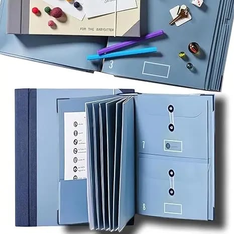 Accordion File Organizer Manila Pocket Document Folder for Passports, Birth Certificates & Important Papers, Office & Home Storage