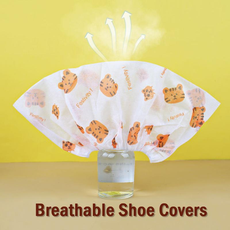 🌟 Easy Wear, Easy Clean – Thickened Disposable Cartoon Shoe Covers, Non-Slip & Anti-Dirty(100 pcs)