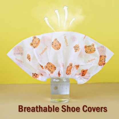 🌟 Easy Wear, Easy Clean – Thickened Disposable Cartoon Shoe Covers, Non-Slip & Anti-Dirty(100 pcs)