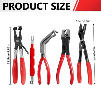 Automotive Electrical Disconnect Pliers Kit,Auto Repair Plier,High-Carbon Steel Connector Separator 60 ° Pliers,Hose Clamp Plier,Car Trim Clip Removal Pliers,Plug Release Tool and Wire Terminal Removal