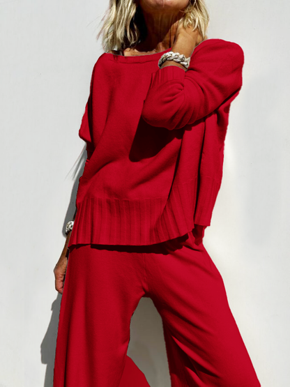 Soft Cashmere Casual Sweater Suit