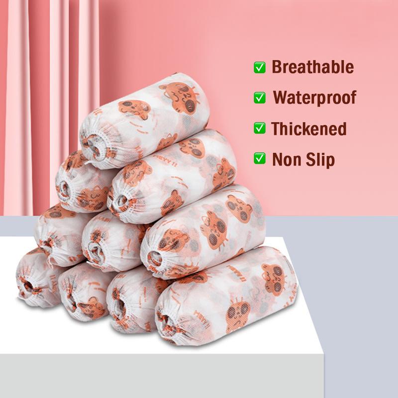 🌟 Easy Wear, Easy Clean – Thickened Disposable Cartoon Shoe Covers, Non-Slip & Anti-Dirty(100 pcs)