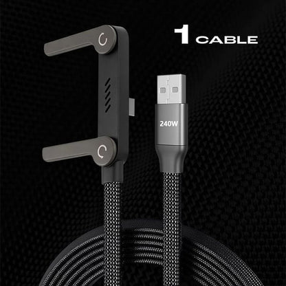 ⚡️240w super fast charging📱Invisible Holder Charger Cable with Stand