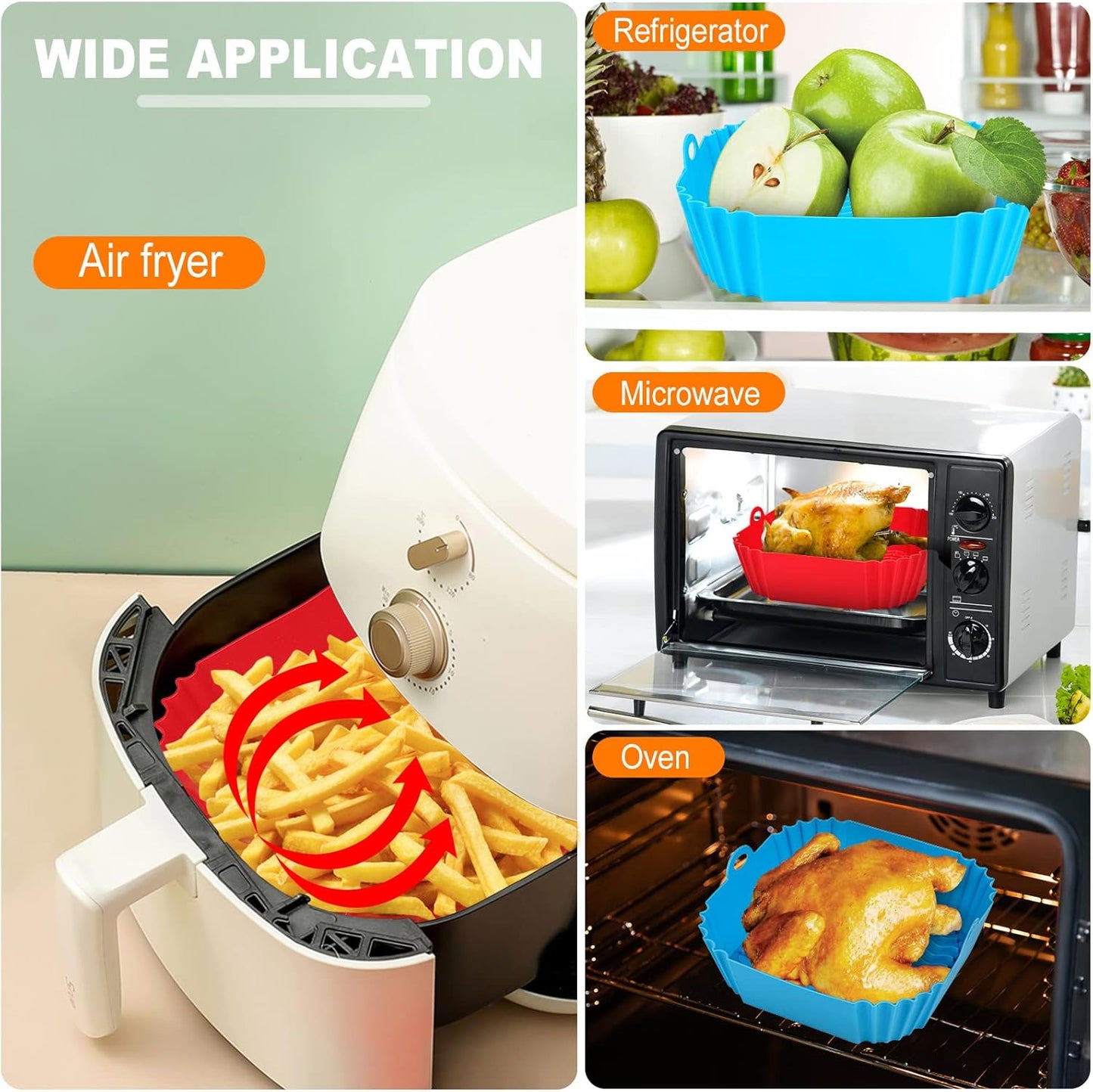 🔥Square Silicone Air Fryer Liners