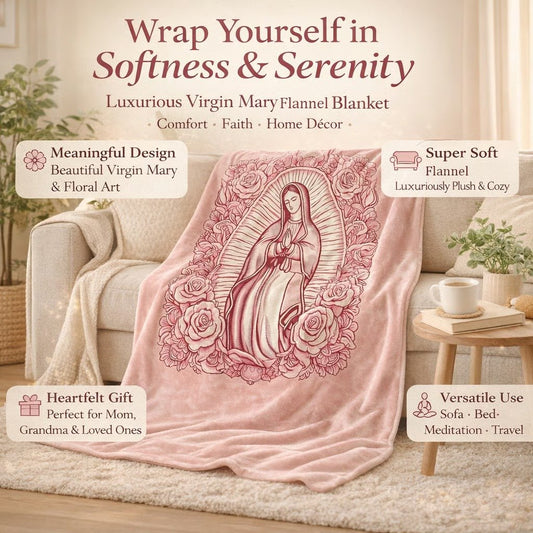 Cozy Pink Virgin Mary Blanket