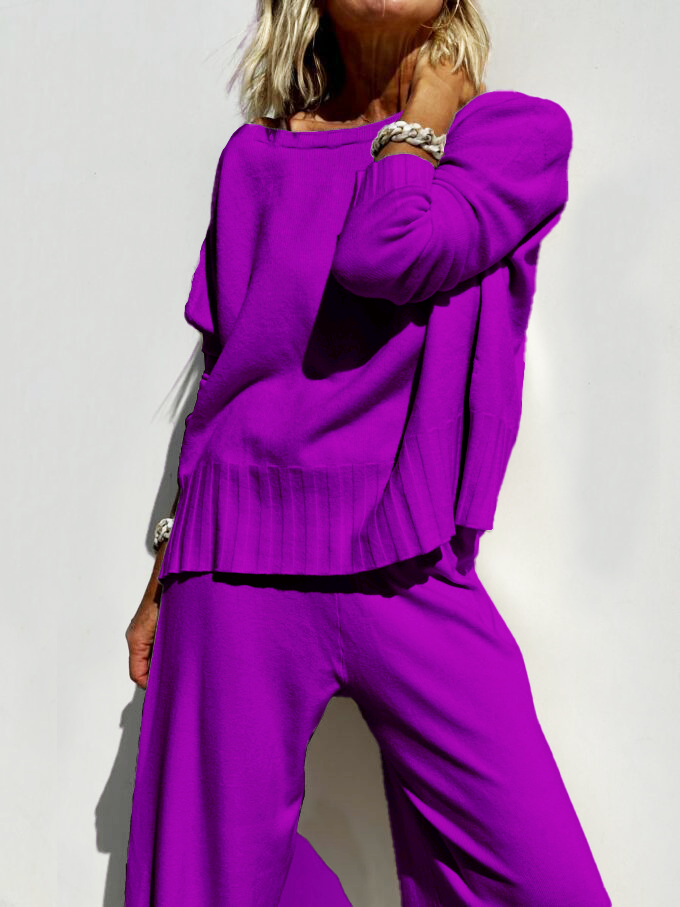 Soft Cashmere Casual Sweater Suit