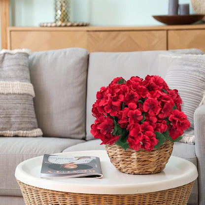 🌺 UV-Resistant Outdoor Geraniums - 49% OFF- ✨ Realistic Red Silk Flowers - No Watering, No Wilting