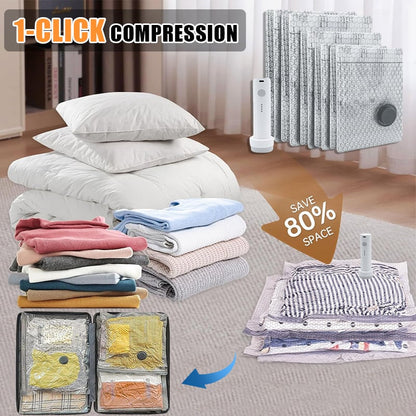 LAST DAY 49% OFF-Cordless Travel Vacuum Storage Compression Bag Set