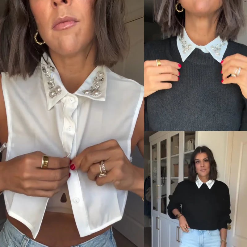 ✨ Luxury Rhinestone Detachable Collar 👚Unisex