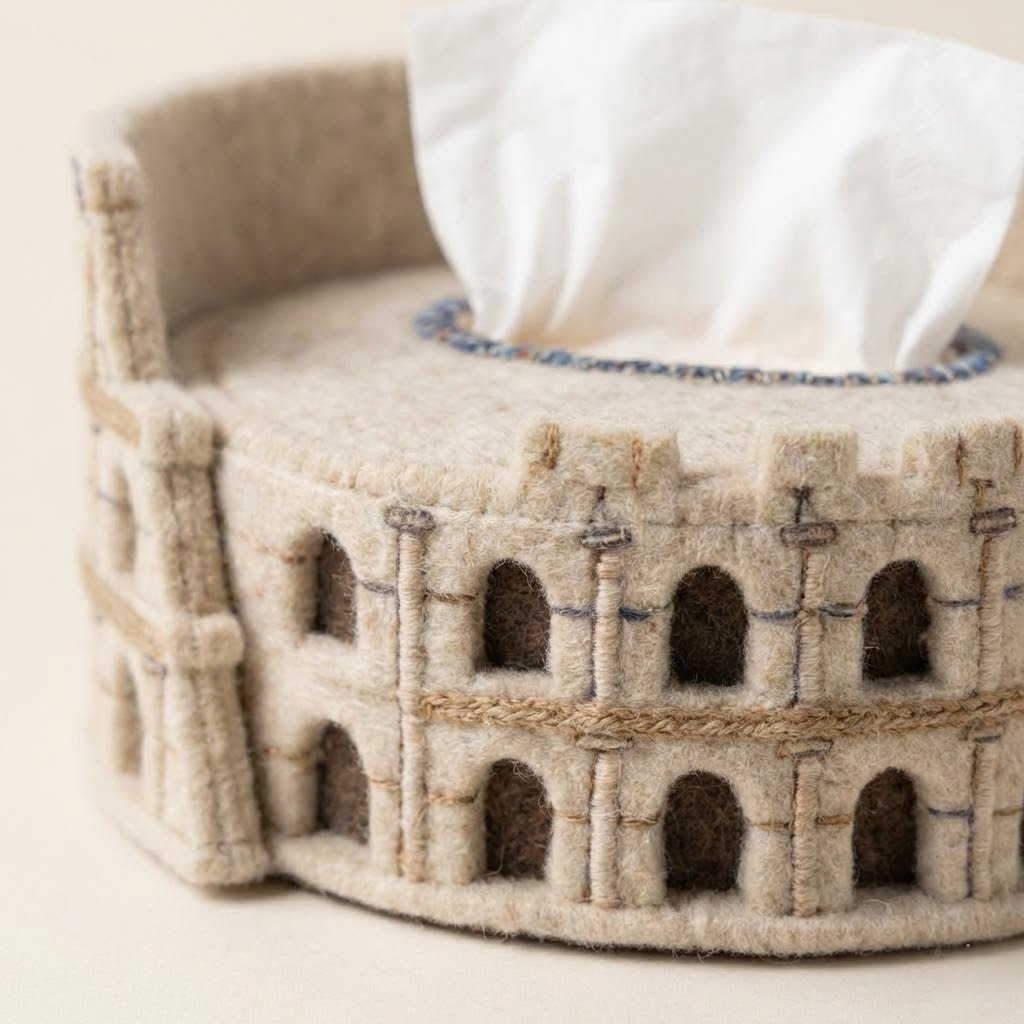 Felt Colosseum Tissue Box