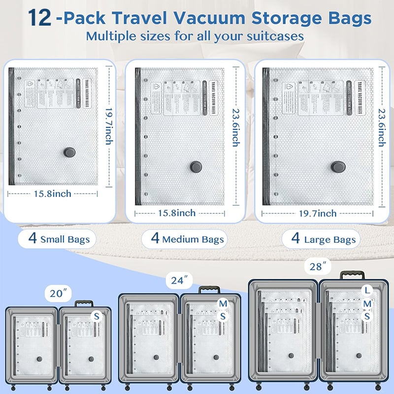 LAST DAY 49% OFF-Cordless Travel Vacuum Storage Compression Bag Set