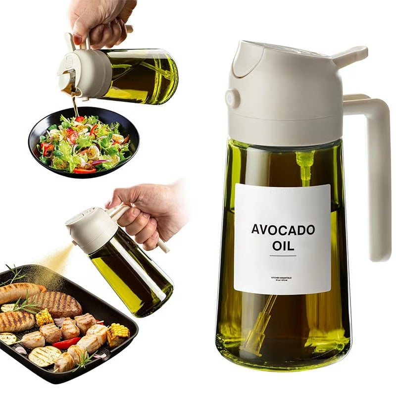 💕2 in 1 Glass Oil Sprayer & Dispenser – HealthyCooking