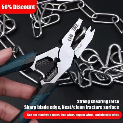 ZML 6-in-1 Multi-Function Wire Stripper Pliers CR-V Steel Diagonal Cutters for Nails Electrical Cables Special Tools with Adjustable Cutting Depth and Sharp Blades