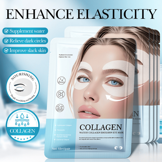Deep Collagen Hydrogel Eye Patches (5 Pairs) - Anti-Aging Mask to Depuff Under-Eyes, Firm Drooping Eyelids & Boost Moisture👀💧