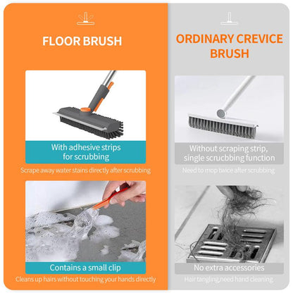 3 in 1 Scrape and Heavy-Duty Stiff Bristle Scrubber Brush