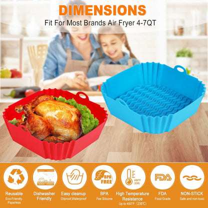 🔥Square Silicone Air Fryer Liners